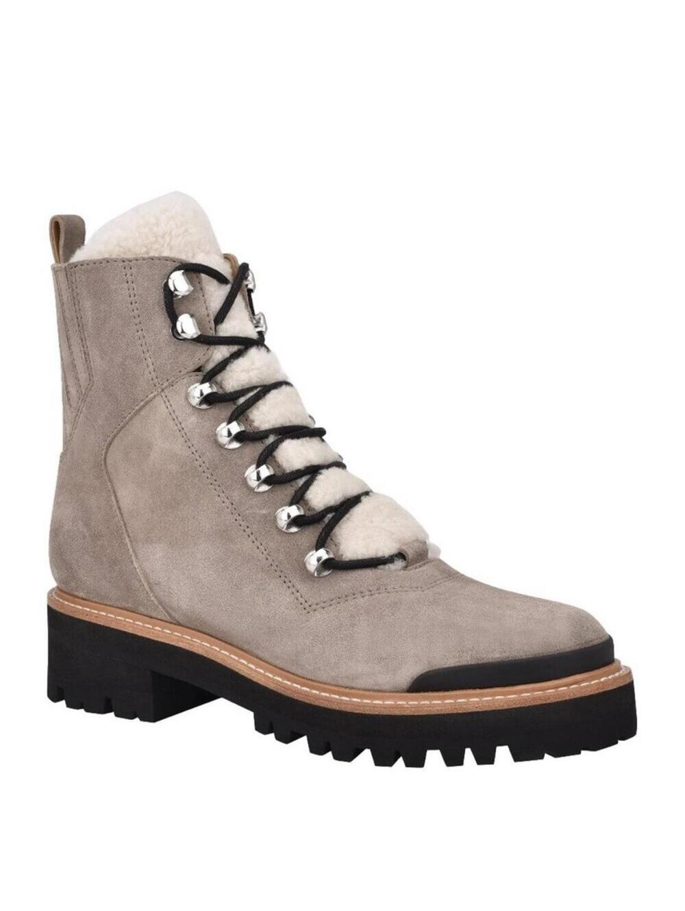 Mark Fisher LTD Izzie Genuine Shearling Lug Sole Laceup Boots Bootie Size 8